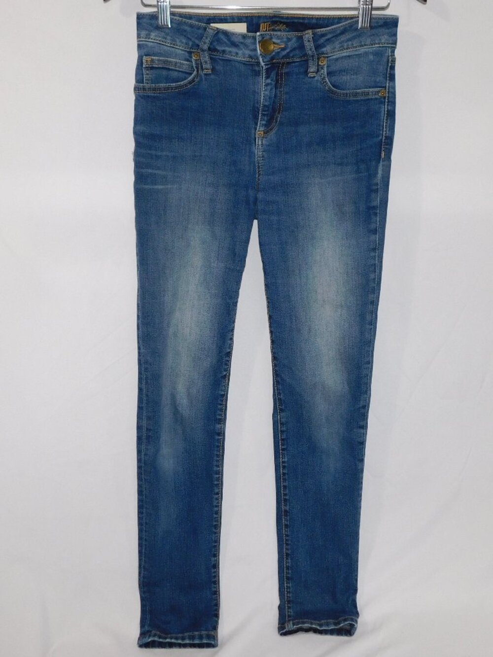 KUT from the Kloth Diana Mid Rise Kurvy Skinny Blue Jeans Womens 2